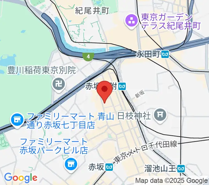 赤坂カーサクラシカの地図