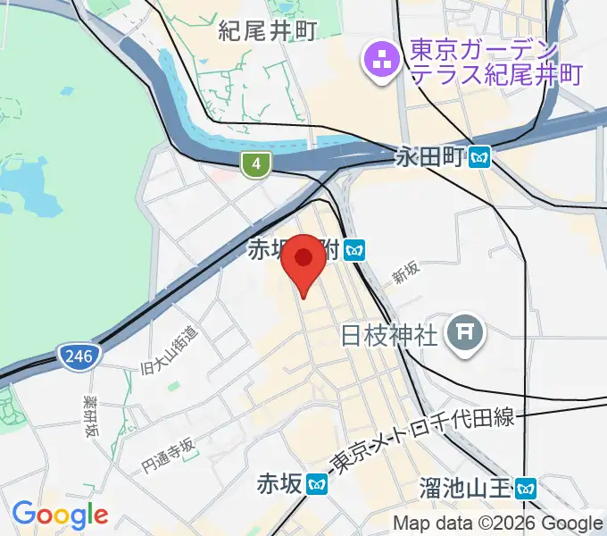 赤坂カーサクラシカの地図