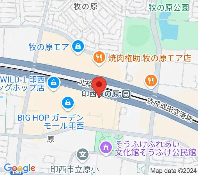 JEUGIAカルチャーセンター BIGHOP印西の地図