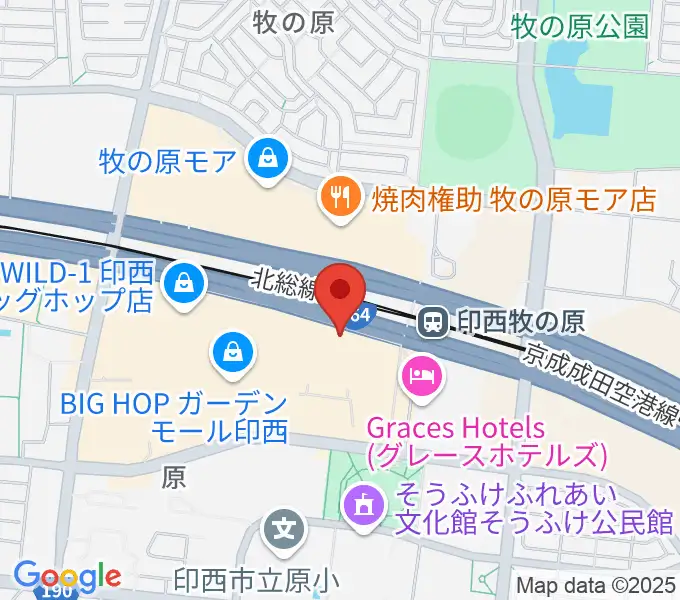 JEUGIAカルチャーセンター BIGHOP印西の地図