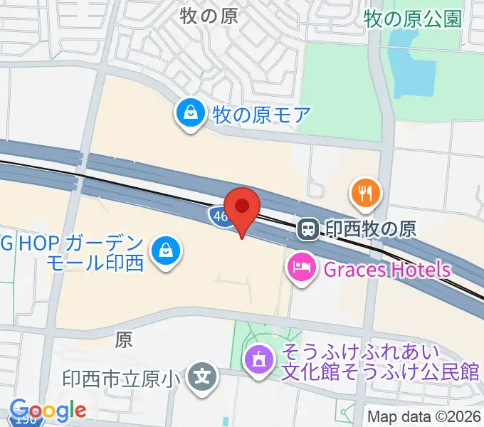 JEUGIAカルチャーセンター BIGHOP印西の地図