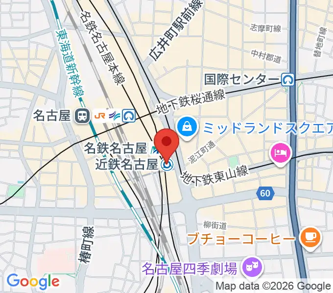 タワーレコード名古屋近鉄パッセ店の地図