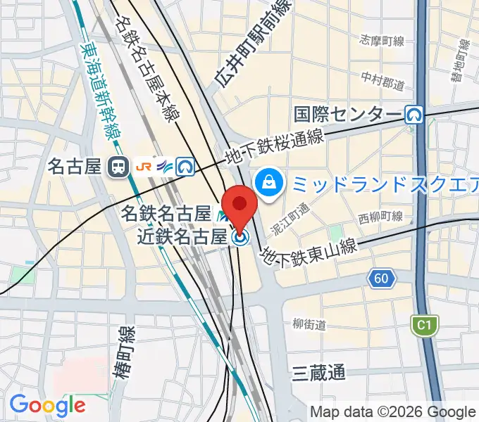 タワーレコード名古屋近鉄パッセ店の地図
