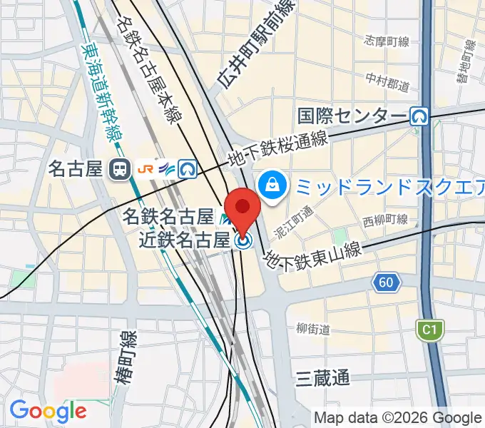 タワーレコード名古屋近鉄パッセ店の地図