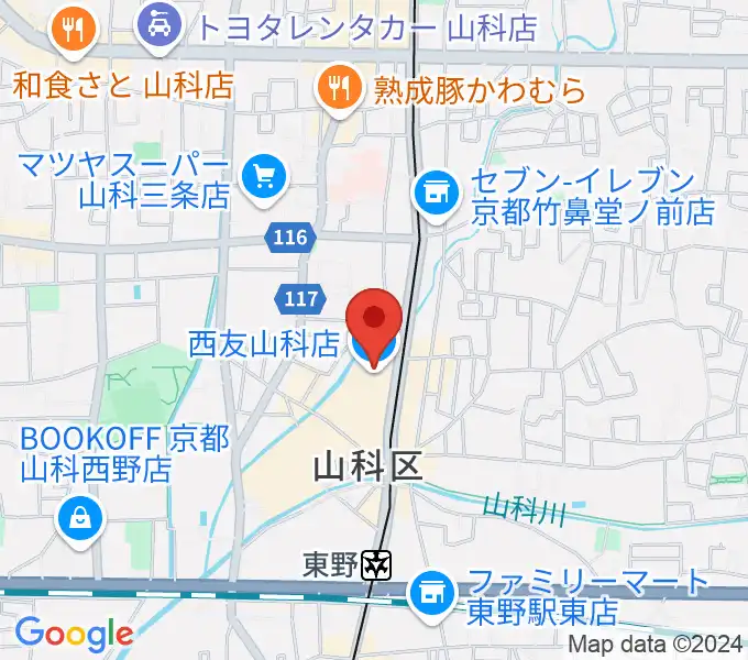 JEUGIAカルチャーセンター 西友山科の地図