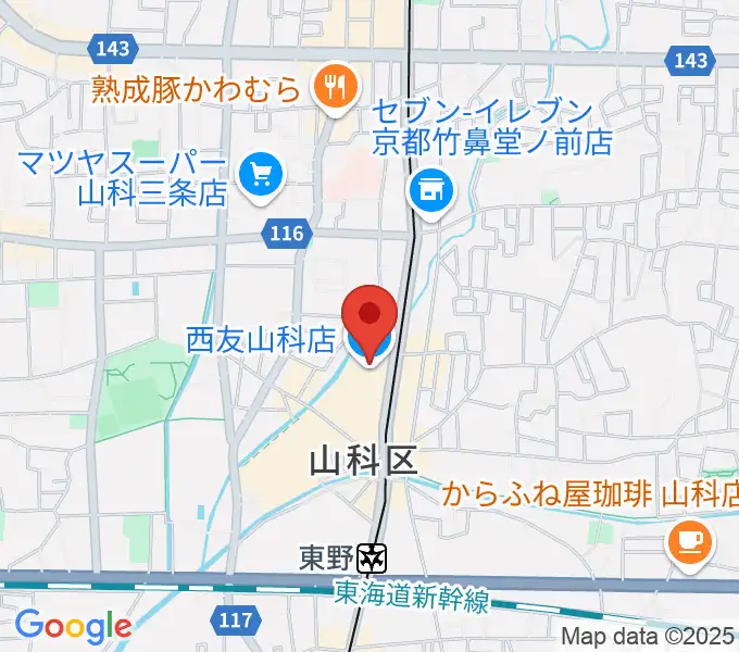 JEUGIAカルチャーセンター 西友山科の地図