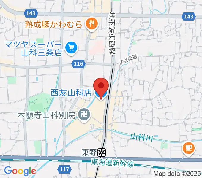 JEUGIAカルチャーセンター 西友山科の地図