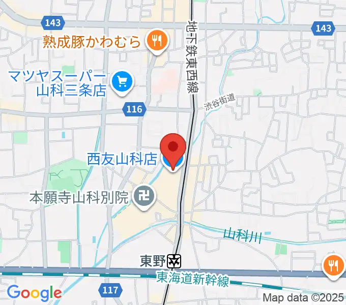 JEUGIAカルチャーセンター 西友山科の地図