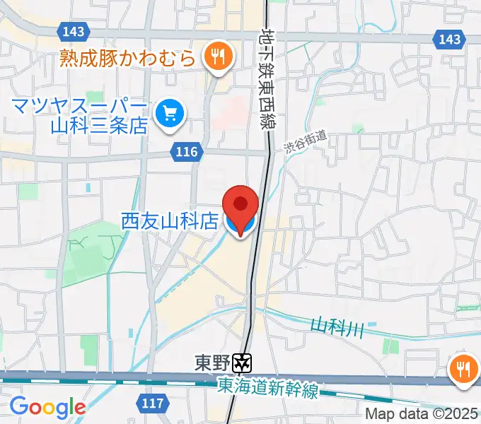 JEUGIAカルチャーセンター 西友山科の地図