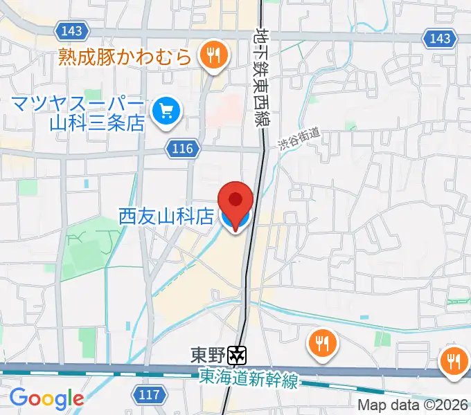 JEUGIAカルチャーセンター 西友山科の地図