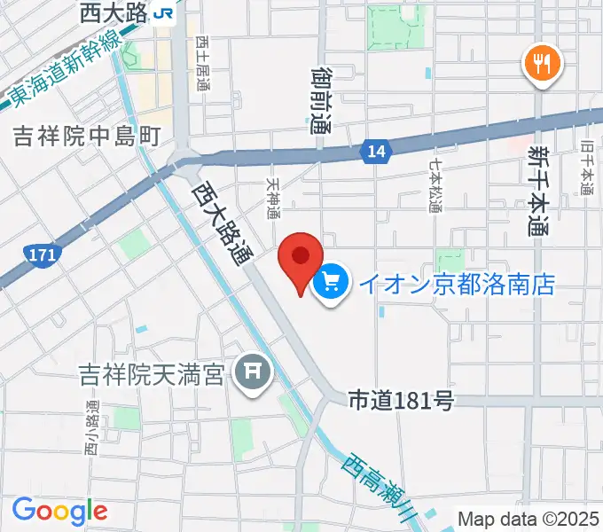 JEUGIAカルチャーセンター イオン洛南の地図