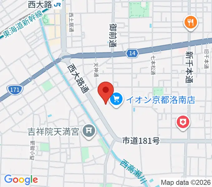 JEUGIAカルチャーセンター イオン洛南の地図