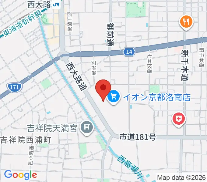 JEUGIAカルチャーセンター イオン洛南の地図