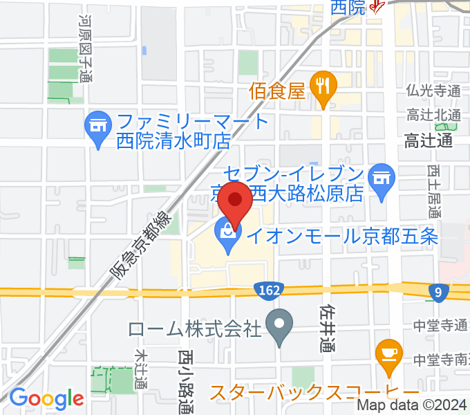 JEUGIAカルチャーセンター イオンモール京都五条の場所