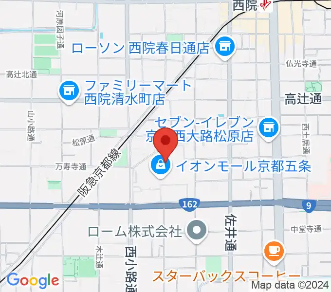 JEUGIAカルチャーセンター イオンモール京都五条の地図