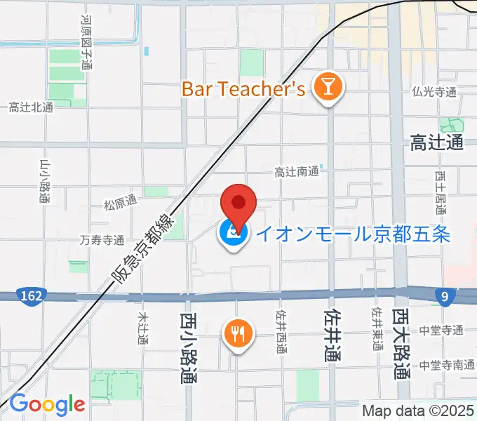 JEUGIAカルチャーセンター イオンモール京都五条の地図