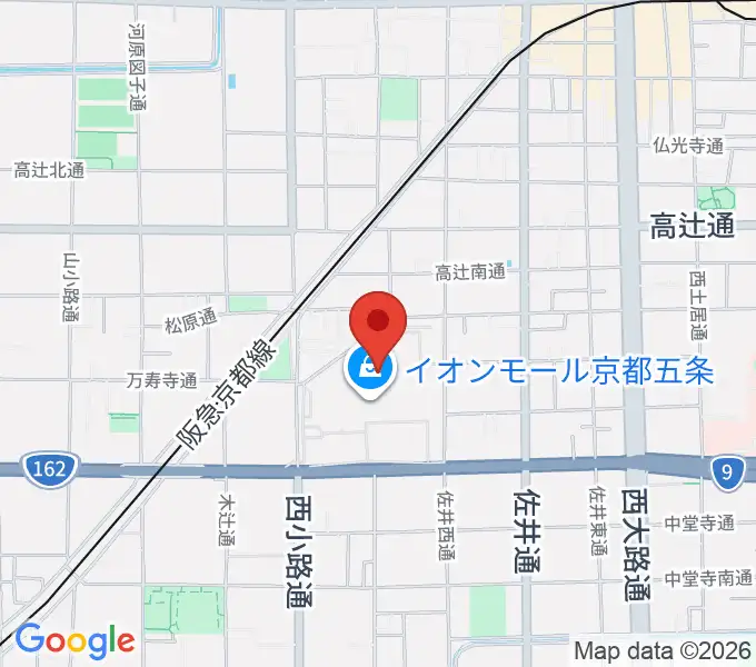 JEUGIAカルチャーセンター イオンモール京都五条の地図