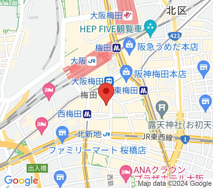 タワーレコード梅田大阪マルビル店の場所