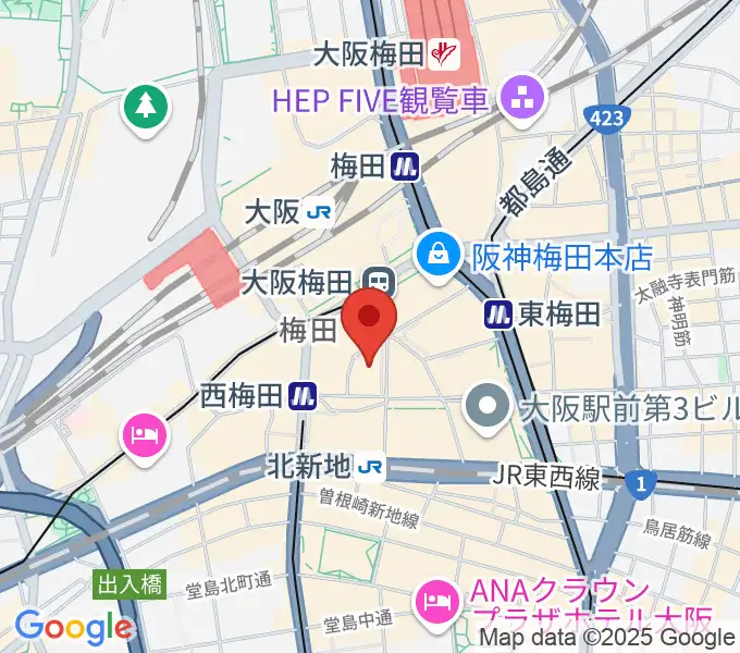 タワーレコード梅田大阪マルビル店の地図
