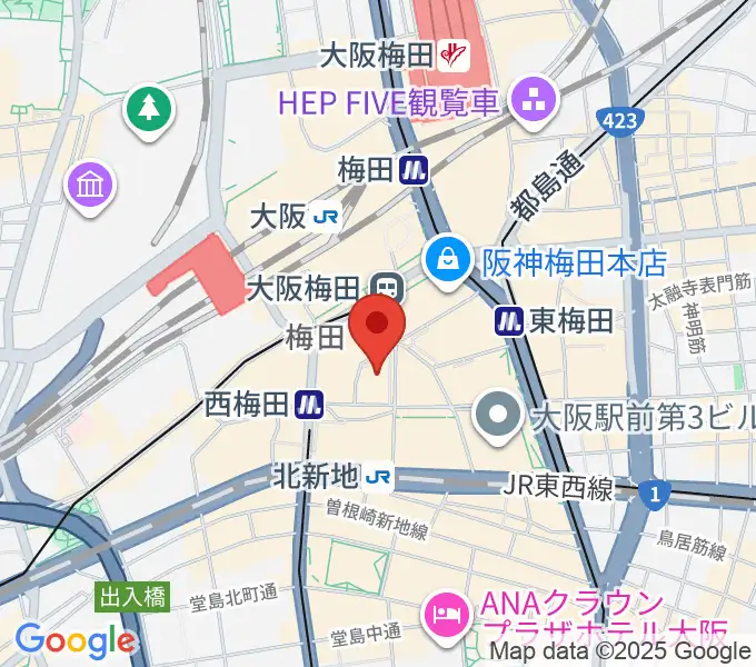 タワーレコード梅田大阪マルビル店の地図