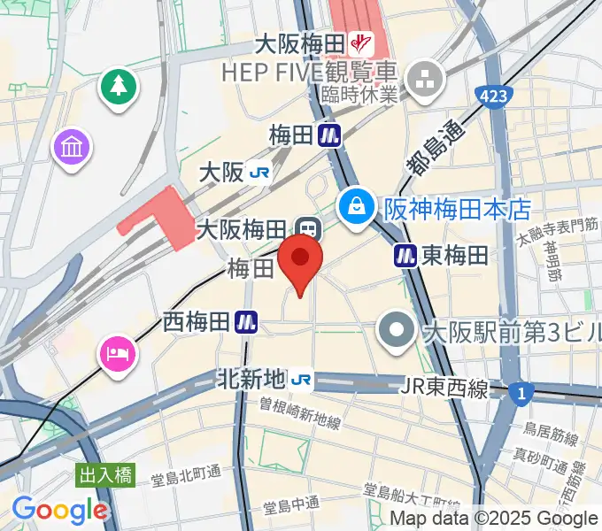 タワーレコード梅田大阪マルビル店の地図