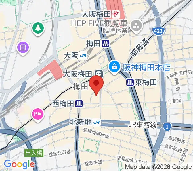 タワーレコード梅田大阪マルビル店の地図