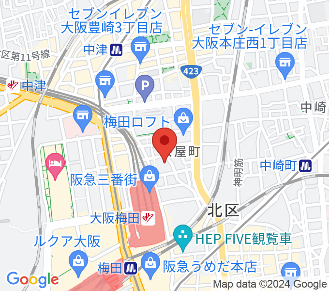 タワーレコード梅田NU茶屋町店の場所