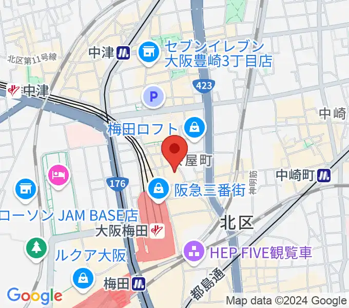 タワーレコード梅田NU茶屋町店の地図