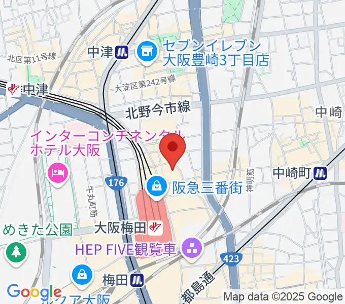タワーレコード梅田NU茶屋町店の地図