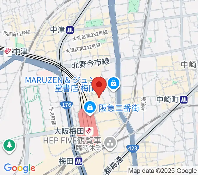 タワーレコード梅田NU茶屋町店の地図