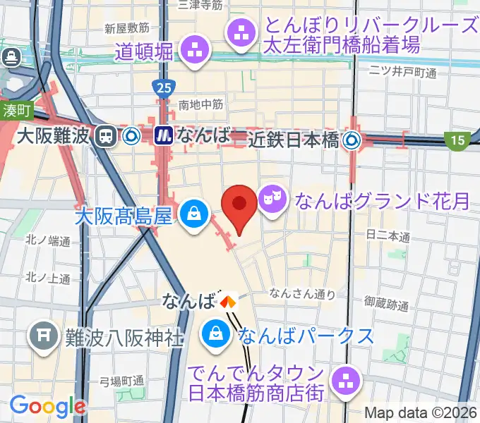 [移転]タワーレコード難波店の地図