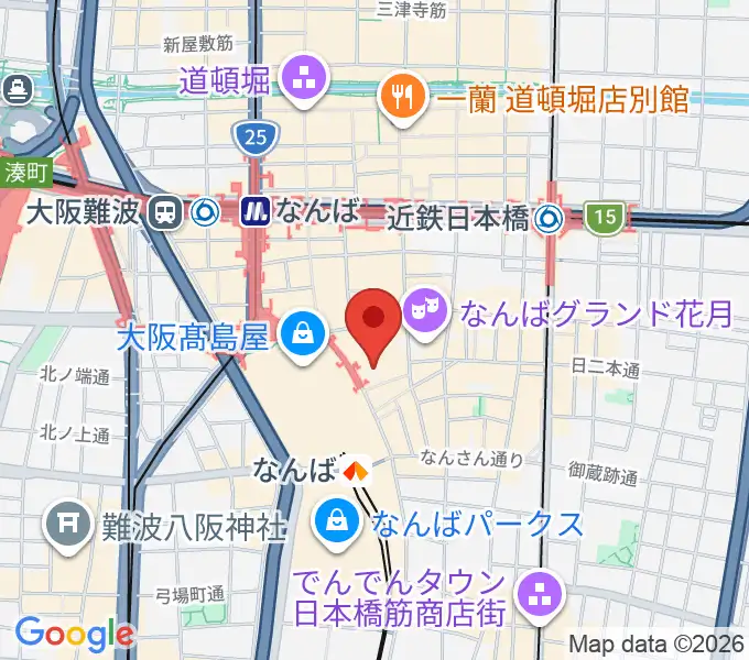 [移転]タワーレコード難波店の地図