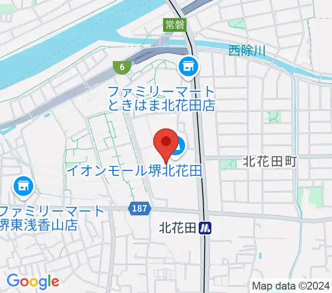 JEUGIAカルチャーセンター イオンモール堺北花田の地図