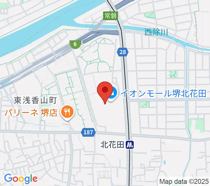 JEUGIAカルチャーセンター イオンモール堺北花田の地図