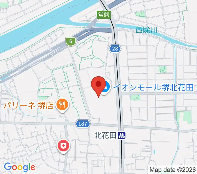 JEUGIAカルチャーセンター イオンモール堺北花田の地図