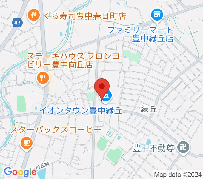 JEUGIAカルチャーセンター イオンタウン豊中緑丘の地図