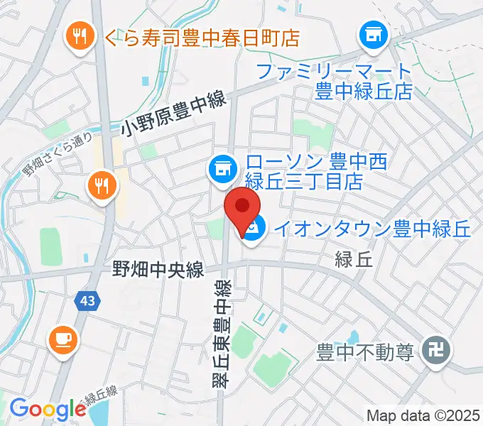 JEUGIAカルチャーセンター イオンタウン豊中緑丘の地図