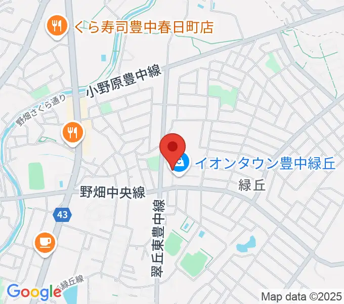 JEUGIAカルチャーセンター イオンタウン豊中緑丘の地図