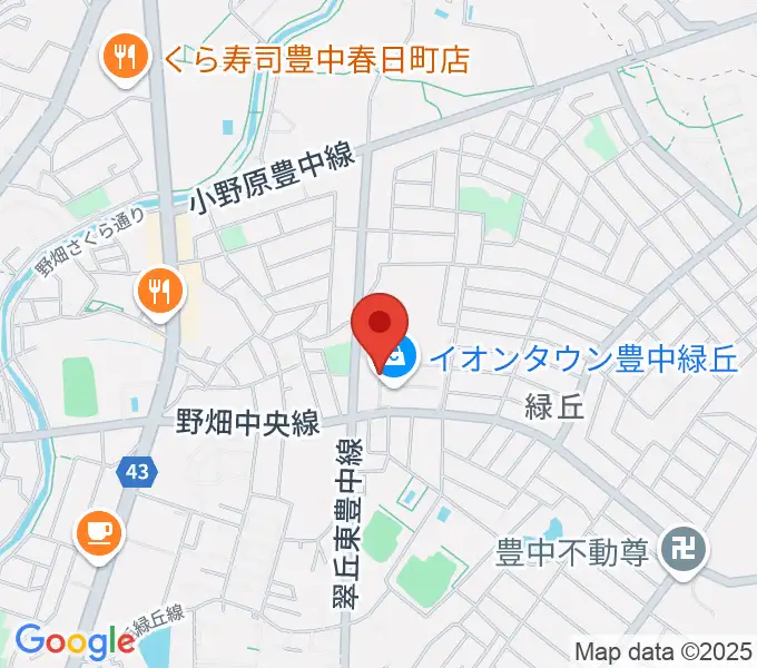 JEUGIAカルチャーセンター イオンタウン豊中緑丘の地図
