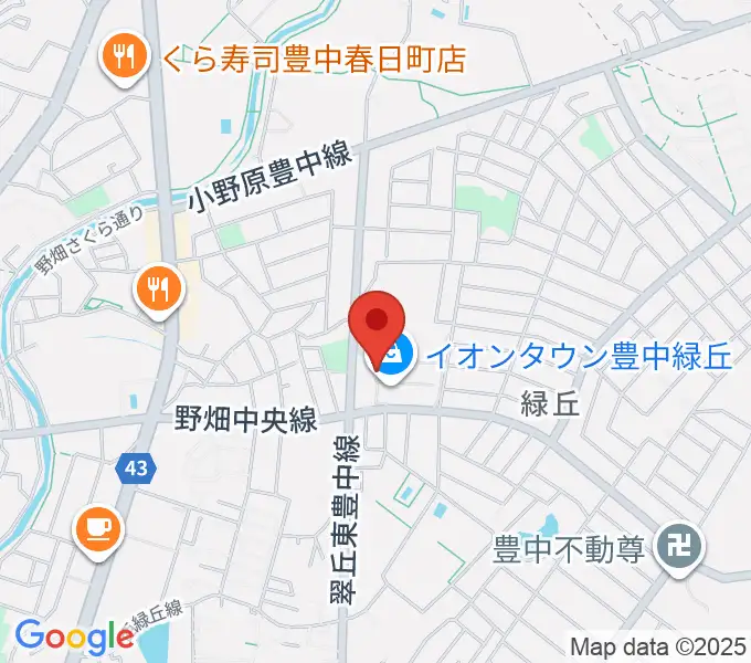 JEUGIAカルチャーセンター イオンタウン豊中緑丘の地図