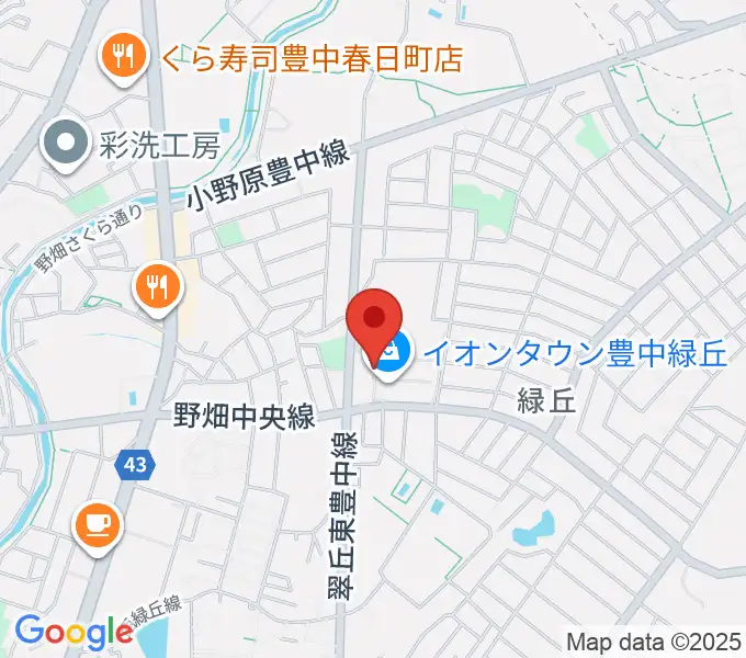 JEUGIAカルチャーセンター イオンタウン豊中緑丘の地図