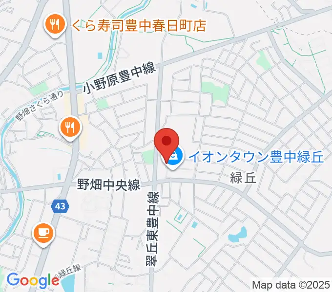 JEUGIAカルチャーセンター イオンタウン豊中緑丘の地図