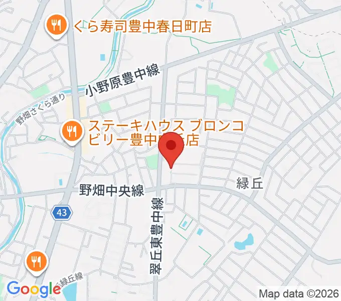 JEUGIAカルチャーセンター イオンタウン豊中緑丘の地図