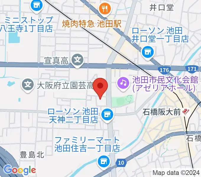 池田市立カルチャープラザの地図