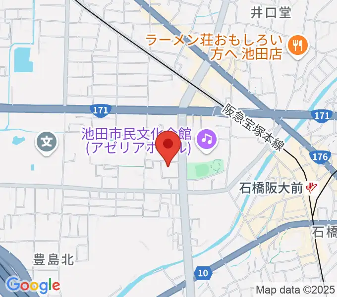 池田市立カルチャープラザの地図