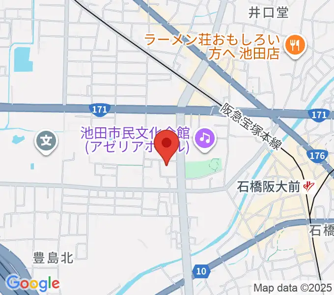 池田市立カルチャープラザの地図