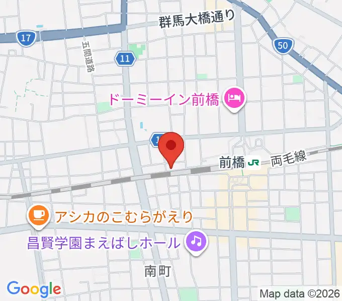 ダストボウル前橋店の地図