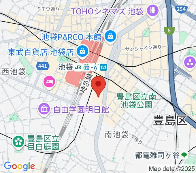 池袋コミュニティ・カレッジの地図