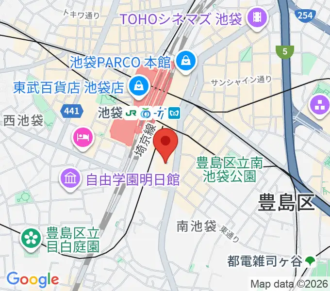 池袋コミュニティ・カレッジの地図