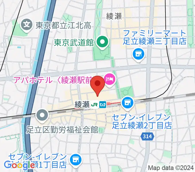 セブンカルチャークラブ綾瀬の地図